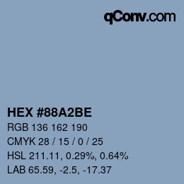 カラーコード: HEX #88A2BE | qconv.com