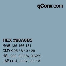 Color code: HEX #88A6B5 | qconv.com