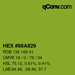颜色代码: HEX #88A829 | qconv.com