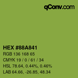 Color code: HEX #88A841 | qconv.com