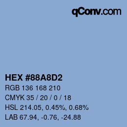 Color code: HEX #88A8D2 | qconv.com