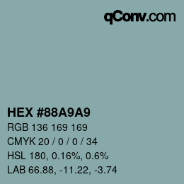 Color code: HEX #88A9A9 | qconv.com