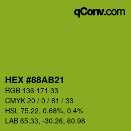 Color code: HEX #88AB21 | qconv.com