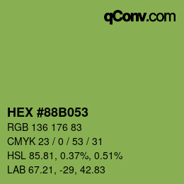 Color code: HEX #88B053 | qconv.com