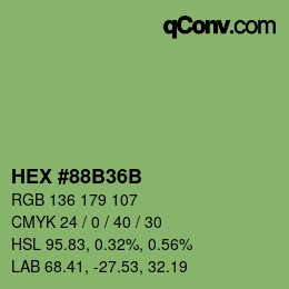 颜色代码: HEX #88B36B | qconv.com