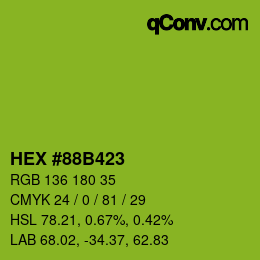 颜色代码: HEX #88B423 | qconv.com