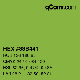 Color code: HEX #88B441 | qconv.com