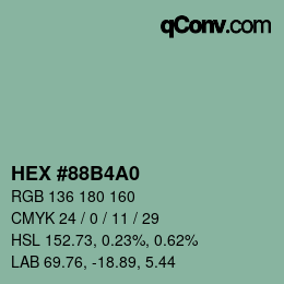Código de color: HEX #88B4A0 | qconv.com