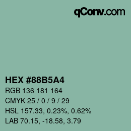 Color code: HEX #88B5A4 | qconv.com