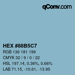 Color code: HEX #88B5C7 | qconv.com