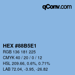 カラーコード: HEX #88B5E1 | qconv.com