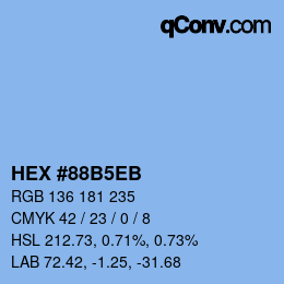 Color code: HEX #88B5EB | qconv.com