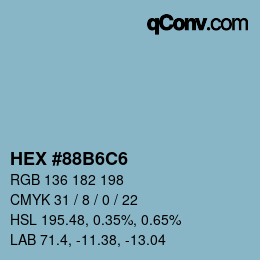 Color code: HEX #88B6C6 | qconv.com