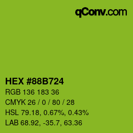 颜色代码: HEX #88B724 | qconv.com