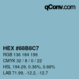 Color code: HEX #88B8C7 | qconv.com