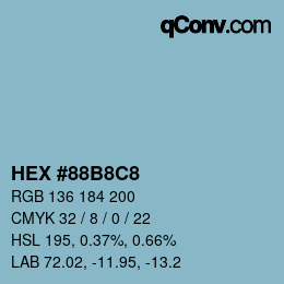 Color code: HEX #88B8C8 | qconv.com