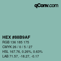 Código de color: HEX #88B9AF | qconv.com