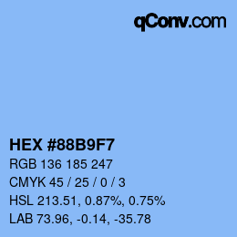 Color code: HEX #88B9F7 | qconv.com