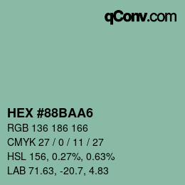 Color code: HEX #88BAA6 | qconv.com
