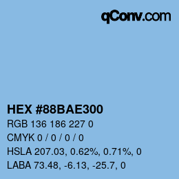 Farbcode: HEX #88BAE300 | qconv.com