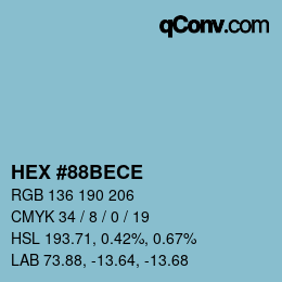 Color code: HEX #88BECE | qconv.com