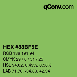Código de color: HEX #88BF5E | qconv.com