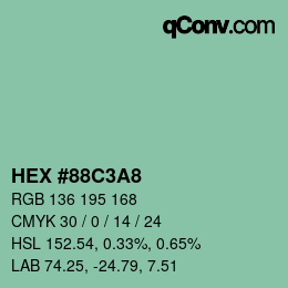 Color code: HEX #88C3A8 | qconv.com