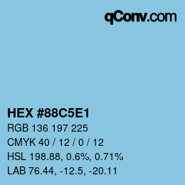Color code: HEX #88C5E1 | qconv.com