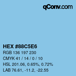 Color code: HEX #88C5E6 | qconv.com