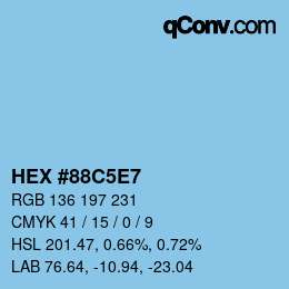 カラーコード: HEX #88C5E7 | qconv.com