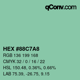 Color code: HEX #88C7A8 | qconv.com