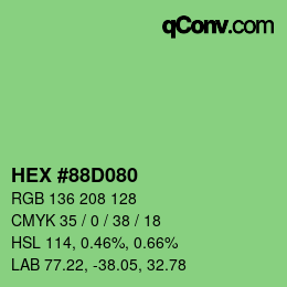 Color code: HEX #88D080 | qconv.com