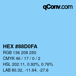 Color code: HEX #88D0FA | qconv.com