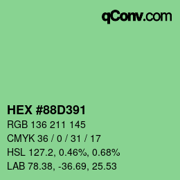 Color code: HEX #88D391 | qconv.com