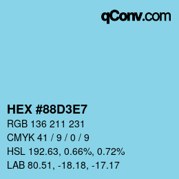 Color code: HEX #88D3E7 | qconv.com