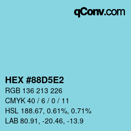 Color code: HEX #88D5E2 | qconv.com