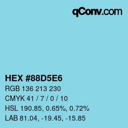 Código de color: HEX #88D5E6 | qconv.com
