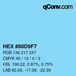 Color code: HEX #88D9F7 | qconv.com