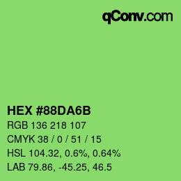 カラーコード: HEX #88DA6B | qconv.com