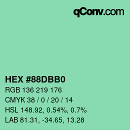 Color code: HEX #88DBB0 | qconv.com