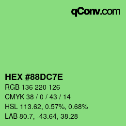 Color code: HEX #88DC7E | qconv.com