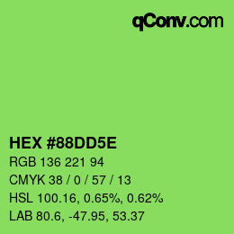 Color code: HEX #88DD5E | qconv.com
