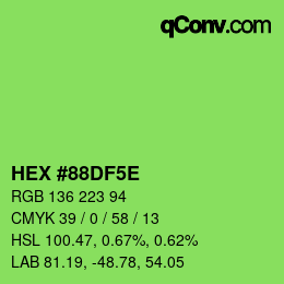 Color code: HEX #88DF5E | qconv.com