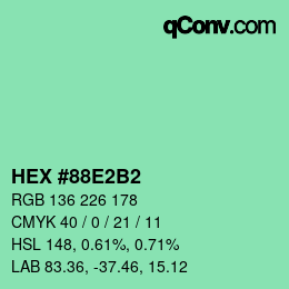 颜色代码: HEX #88E2B2 | qconv.com