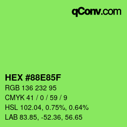 Color code: HEX #88E85F | qconv.com