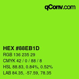 カラーコード: HEX #88EB1D | qconv.com
