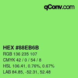 Color code: HEX #88EB6B | qconv.com