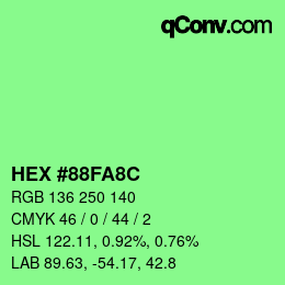 Color code: HEX #88FA8C | qconv.com