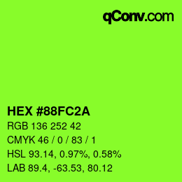 Código de color: HEX #88FC2A | qconv.com