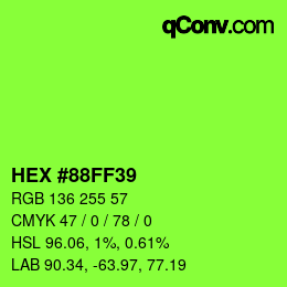 颜色代码: HEX #88FF39 | qconv.com